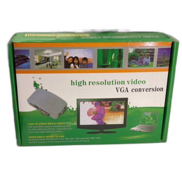 BNC to VGA Converter - CCTV Camera to TV Adapter with S Video Input, Supports PAL/NTSC for DVR & DVD Player