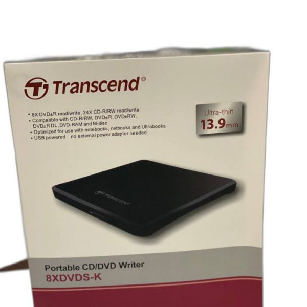 Transcend  TS8XDVDS-K Extra Slim Portable DVD Writer - Black